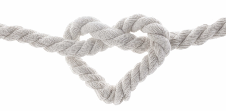 knot in the shape of a heart